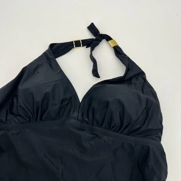 NEW Swimsuits For All plus size black halter tankini top bathing suit size 20 - Picture 6 of 7